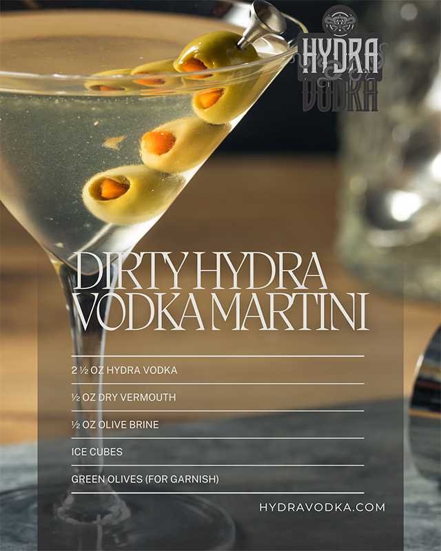 Dirty Hydra Vodka Martini